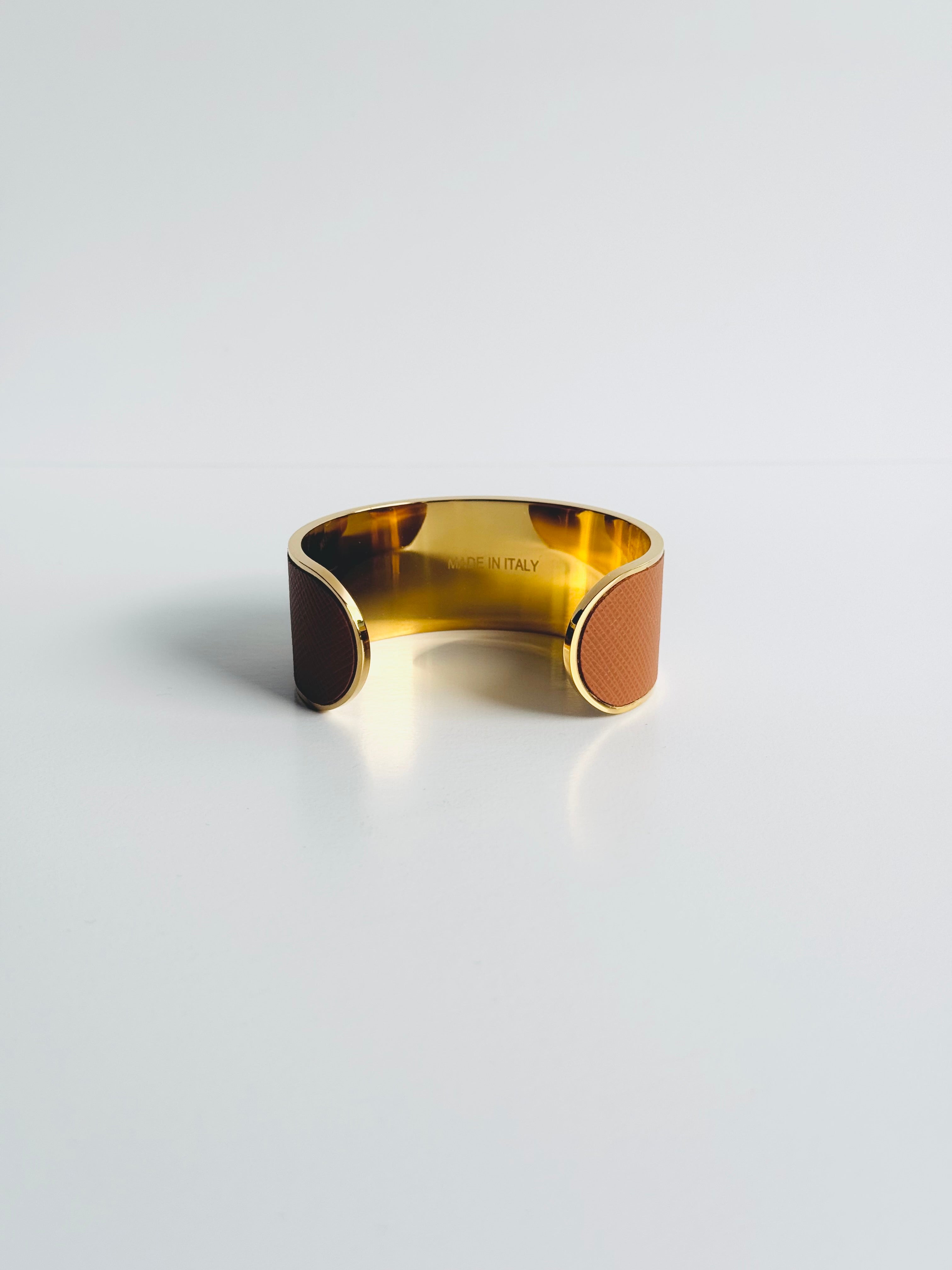 Cufflet – 24K Gold & Saffiano Leather