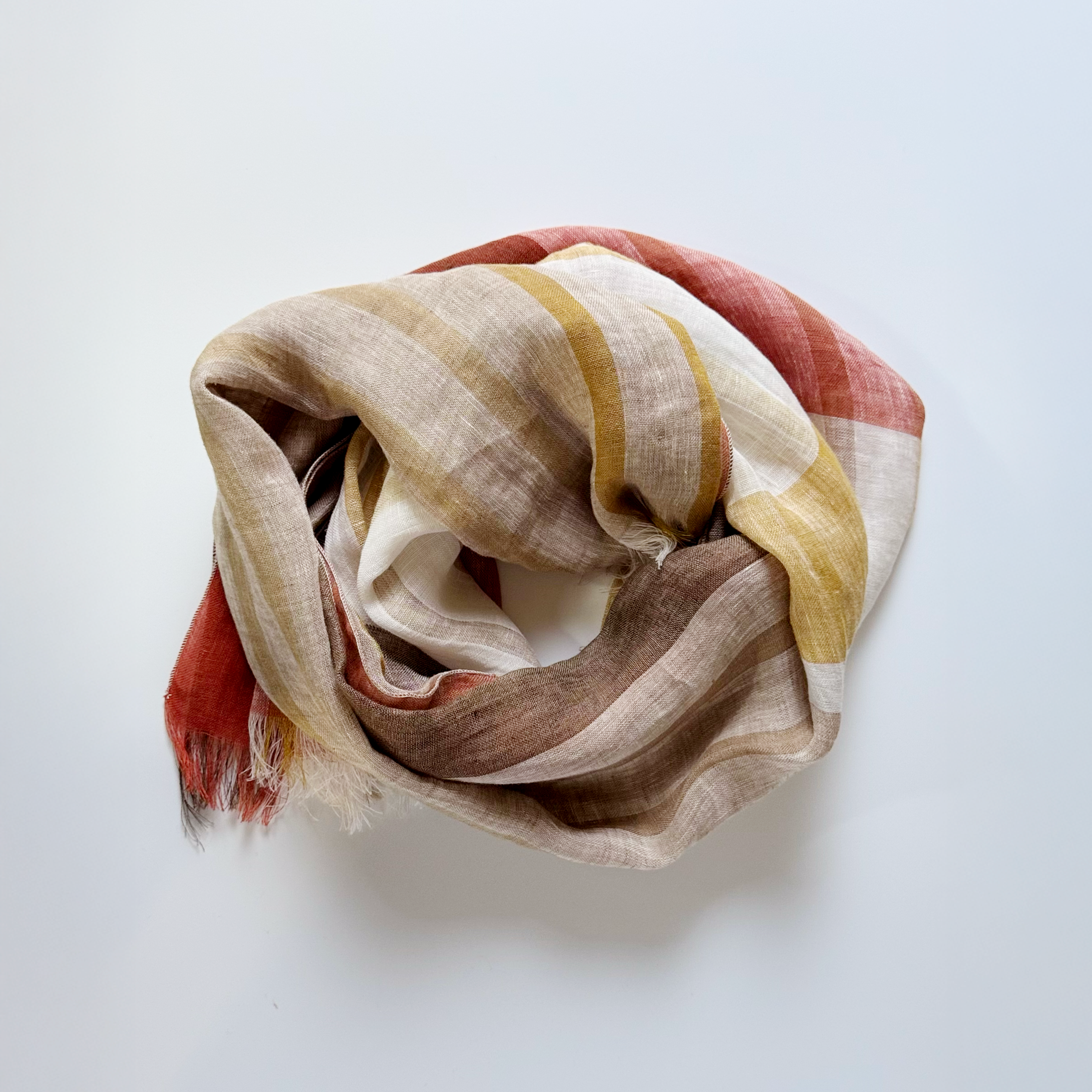 Pure European Linen Scarf by D’Avino. Designed in Palo Alto. Made in Italy.