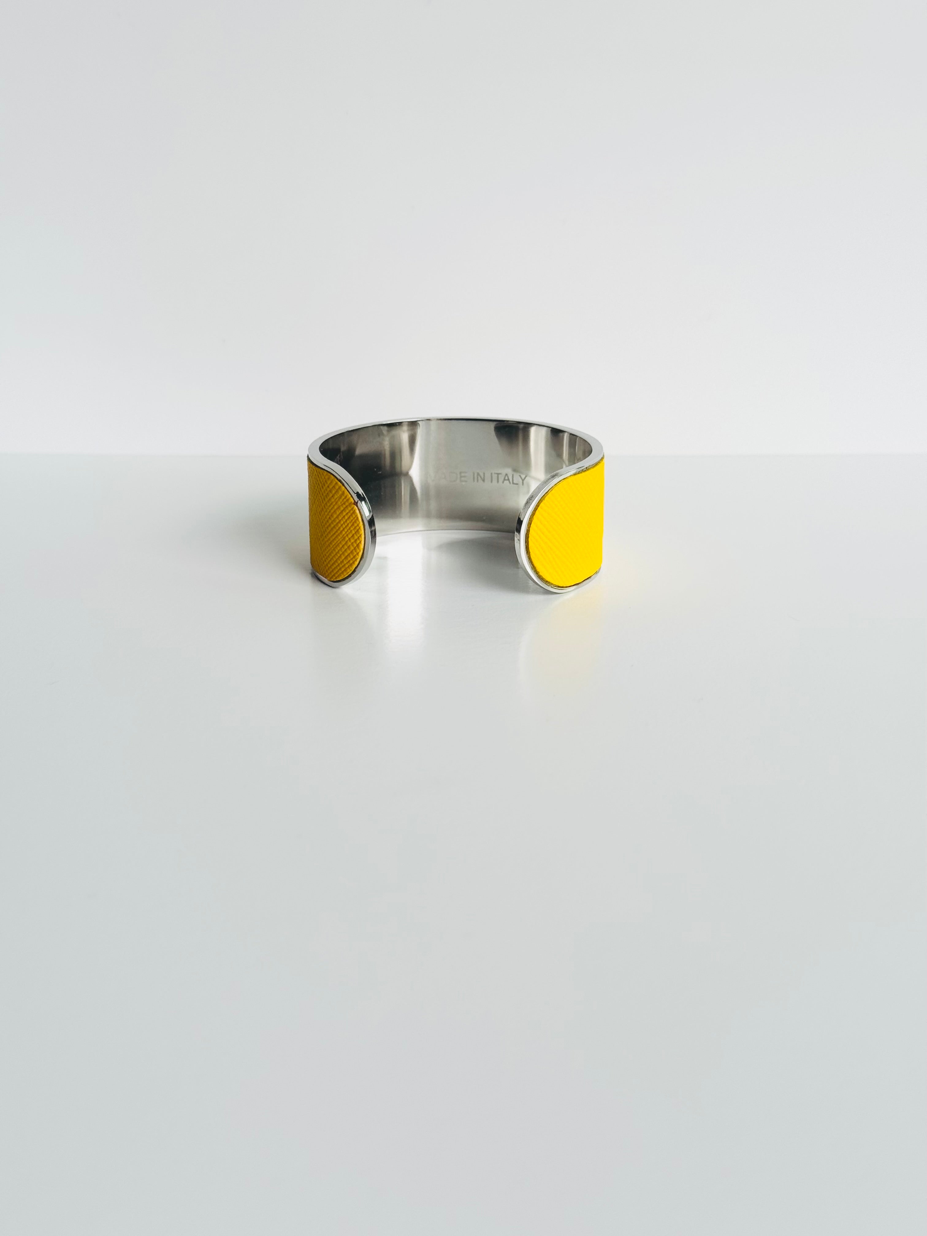 Cufflet – Silver Stainless Steel & Saffiano Leather